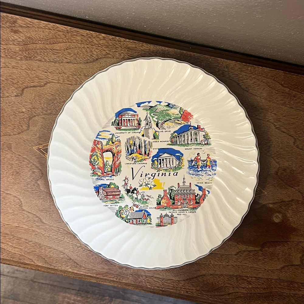 Vintage Virginia porcelain wall plate